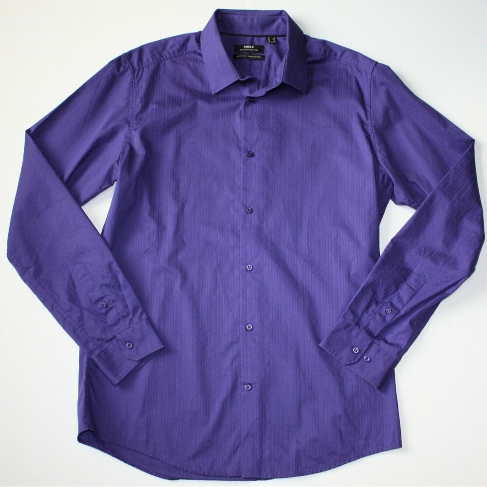 Mexx Metropolitan Slim Fit Men's Purple Dress Shirt size XL